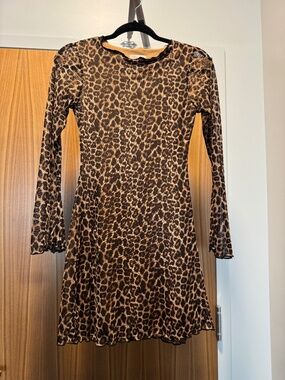 Mini Mesh Leopard Dress - NWT XS